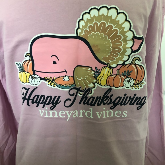Vineyard Vines Pink Thanksgiving Long Sleeve Tee - Picture 5 of 5